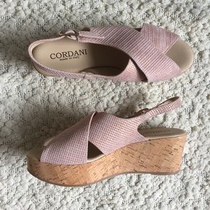 NWT Cordani Delight Wedge Sandal, Blush, 41/11